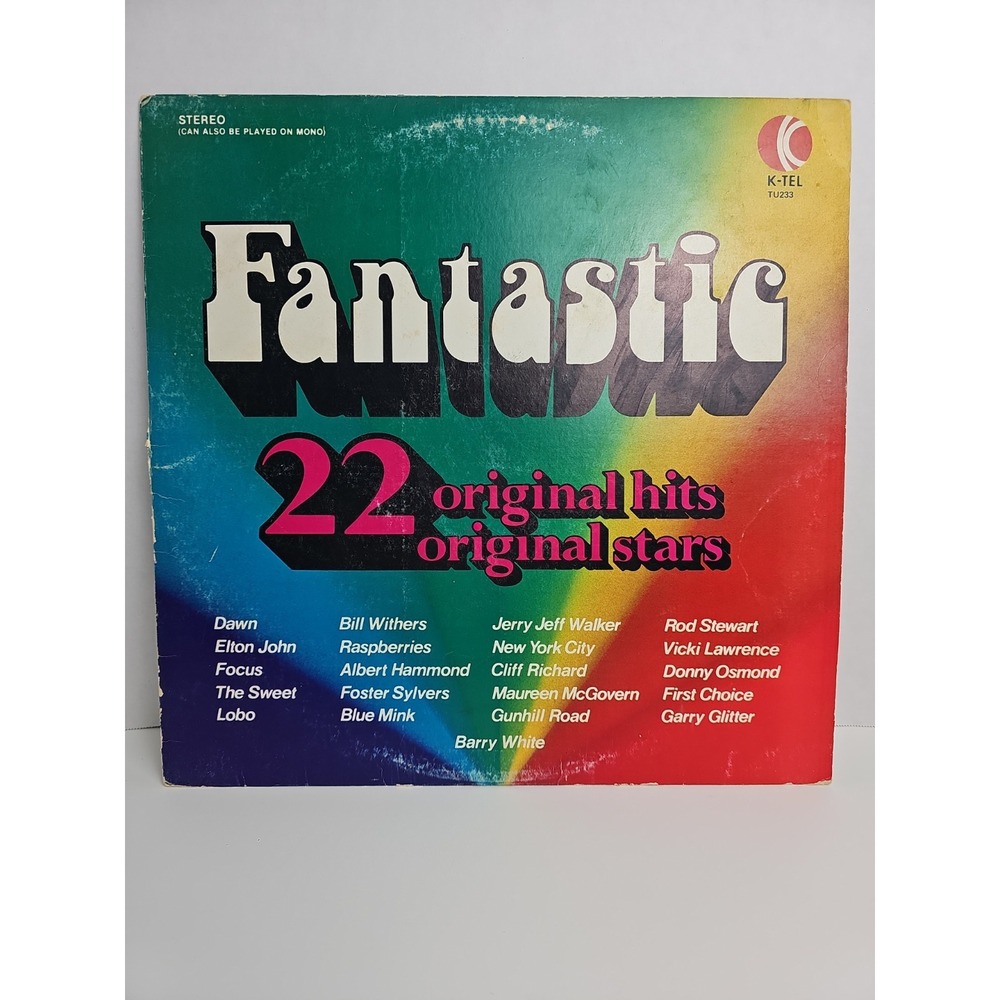 VINTAGE VINYL K-TEL: "FANTASTIC - 22 ORIGINAL HITS," TU233, Pre-Owned, (c) 1973